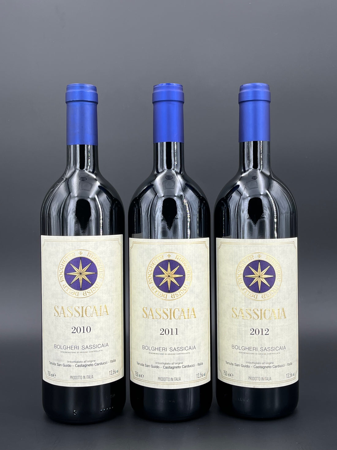 Sassicaia Vertikale 2010 2011 2012 Normalflaschen | Tenuta San Guido